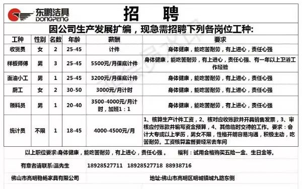 雅克最新招工招聘信息